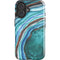 Turquoise Watercolor Geode iPhone 16 Plus Impact Case