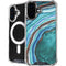 Turquoise Watercolor Geode iPhone 16 Plus MagSafe Case
