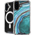 Turquoise Watercolor Geode iPhone 16 Plus MagSafe Case