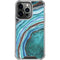 Turquoise Watercolor Geode iPhone 16 Pro Clear Case