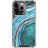 Turquoise Watercolor Geode iPhone 16 Pro Clear Case