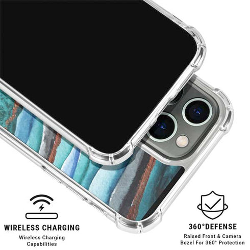 Turquoise Watercolor Geode iPhone 16 Pro Clear Case