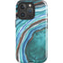 Turquoise Watercolor Geode iPhone 16 Pro Impact Case