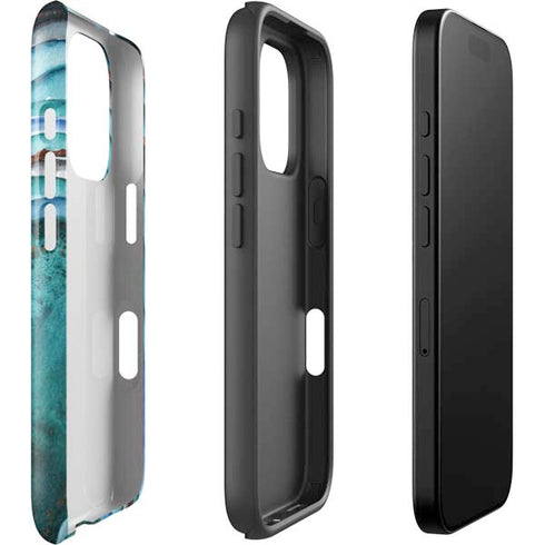 Turquoise Watercolor Geode iPhone 16 Pro Impact Case