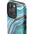 Turquoise Watercolor Geode iPhone 16 Pro Max Impact Case