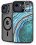 Turquoise Watercolor Geode iPhone 16e Kickstand Case
