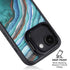 Turquoise Watercolor Geode iPhone 16e Kickstand Case