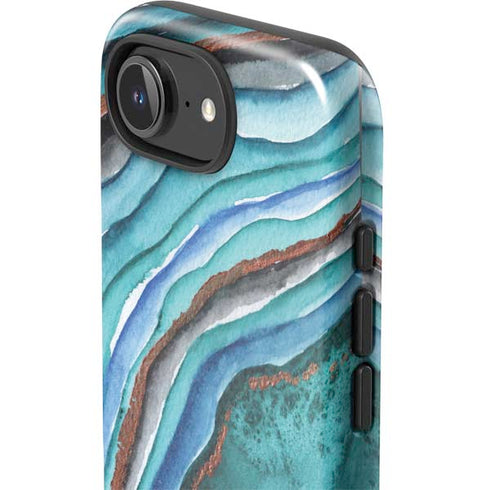Turquoise Watercolor Geode iPhone 16e Impact Case