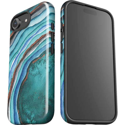 Turquoise Watercolor Geode iPhone 16e Impact Case