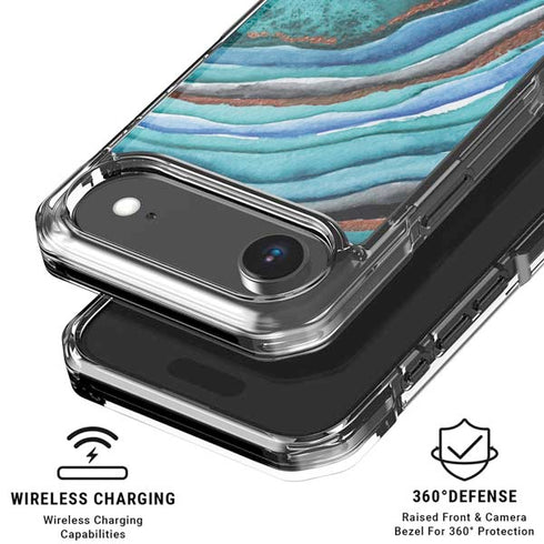 Turquoise Watercolor Geode iPhone 17 Air Clear Case