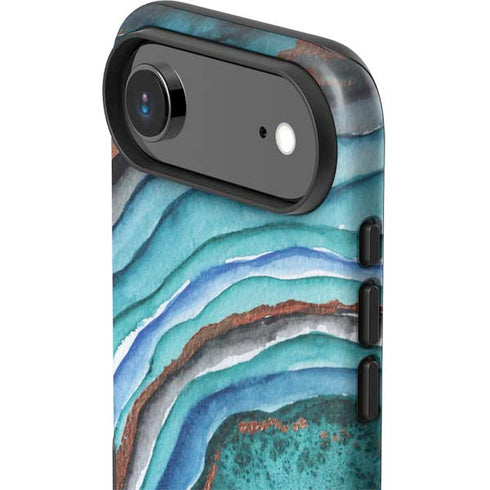 Turquoise Watercolor Geode iPhone 17 Air Impact Case