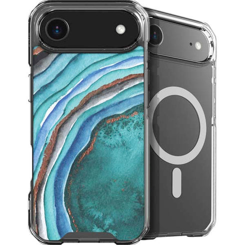 Turquoise Watercolor Geode iPhone 17 Air MagSafe Case
