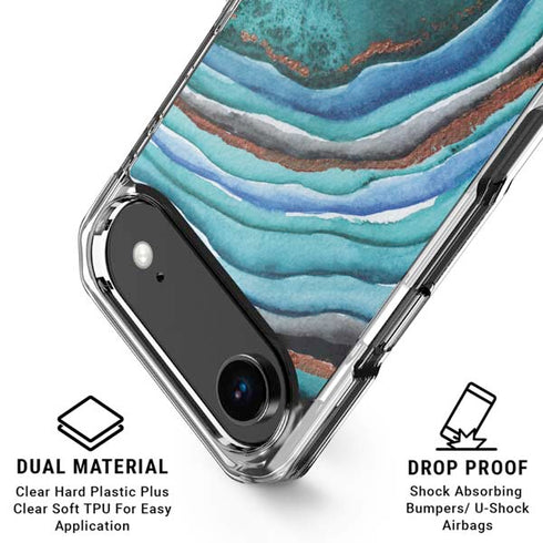 Turquoise Watercolor Geode iPhone 17 Air MagSafe Case
