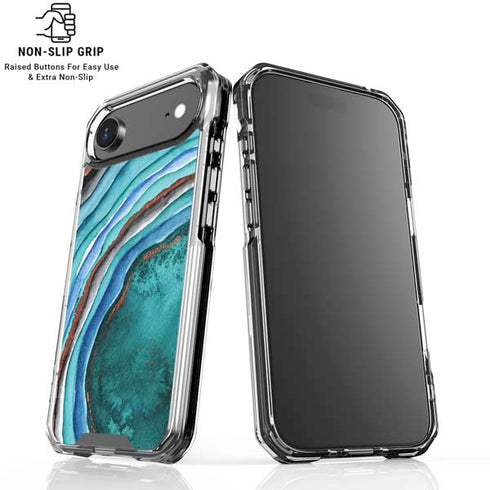 Turquoise Watercolor Geode iPhone 17 Air MagSafe Case