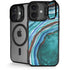 Turquoise Watercolor Geode iPhone 17 Kickstand Case