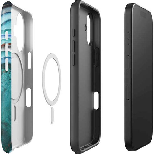 Turquoise Watercolor Geode iPhone 17 Magsafe Impact Case