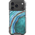 Turquoise Watercolor Geode iPhone 17 Pro Clear Case