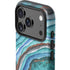 Turquoise Watercolor Geode iPhone 17 Pro Impact Case