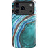 Turquoise Watercolor Geode iPhone 17 Pro Magsafe Impact Case