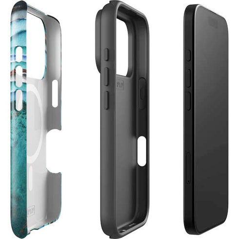 Turquoise Watercolor Geode iPhone 17 Pro Magsafe Impact Case
