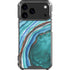 Turquoise Watercolor Geode iPhone 17 Pro Max Clear Case