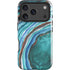 Turquoise Watercolor Geode iPhone 17 Pro Max Impact Case