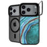 Turquoise Watercolor Geode iPhone 17 Pro Max Kickstand Case