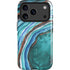 Turquoise Watercolor Geode iPhone 17 Pro Max Magsafe Impact Case