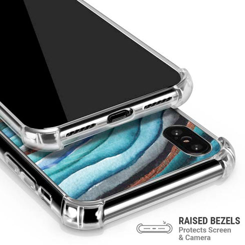 Turquoise Watercolor Geode iPhone X/XS Clear Case