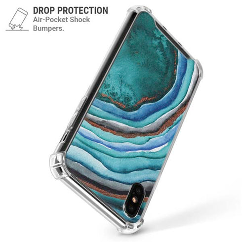 Turquoise Watercolor Geode iPhone X/XS Clear Case
