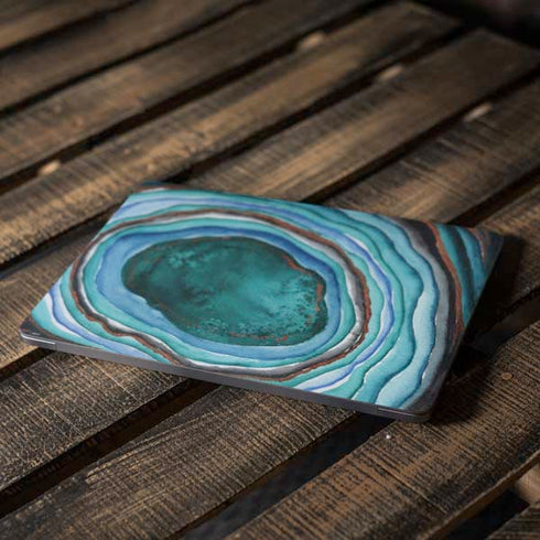 Turquoise Watercolor Geode Apple MacBook Air Skin
