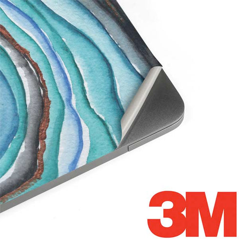 Turquoise Watercolor Geode MacBook Skins