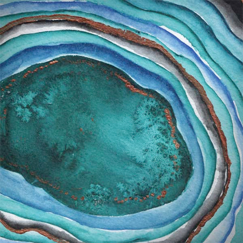 Turquoise Watercolor Geode MacBook Skins