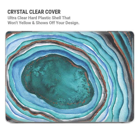 Turquoise Watercolor Geode MacBook Cases