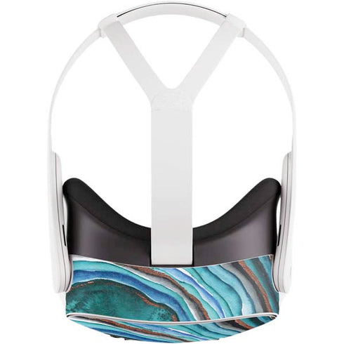 Turquoise Watercolor Geode Meta Quest 3S Skin