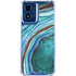 Turquoise Watercolor Geode Moto G 5G (2024) Clear Case