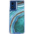 Turquoise Watercolor Geode Moto G Play 4G (2024) Clear Case