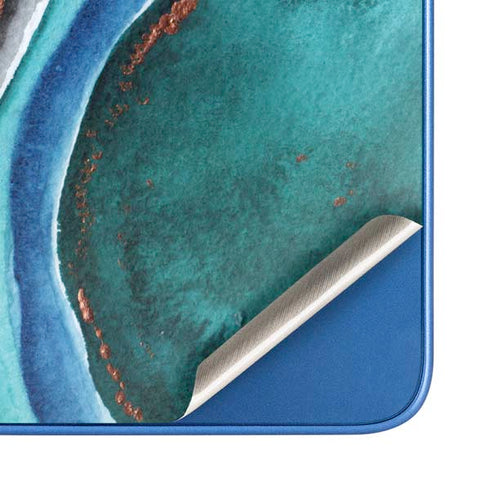 Turquoise Watercolor Geode Moto G Play 4G (2024) Skin