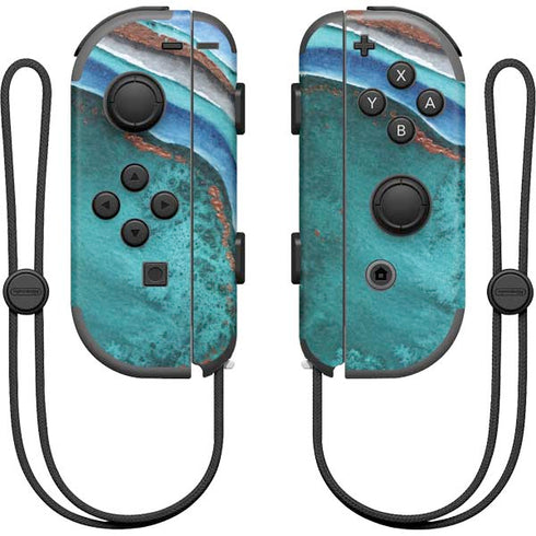 Turquoise Watercolor Geode Nintendo Skins