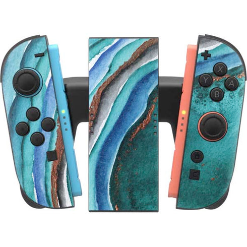 Turquoise Watercolor Geode Nintendo Switch 2 (2025) Joy-Con Controller Skin