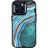 Turquoise Watercolor Geode Otterbox Defender iPhone Skin