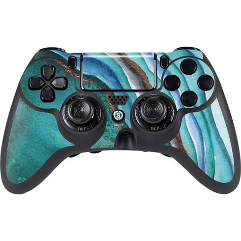 Turquoise Watercolor Geode PlayStation PS4 Skins