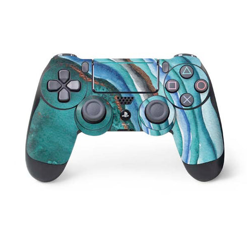 Turquoise Watercolor Geode PlayStation PS4 Skins