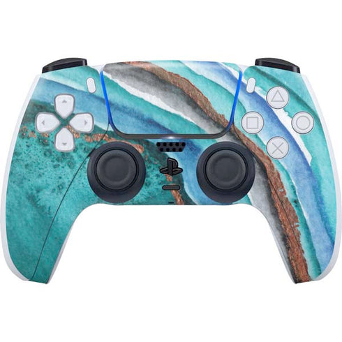 Turquoise Watercolor Geode PlayStation PS5 Skins