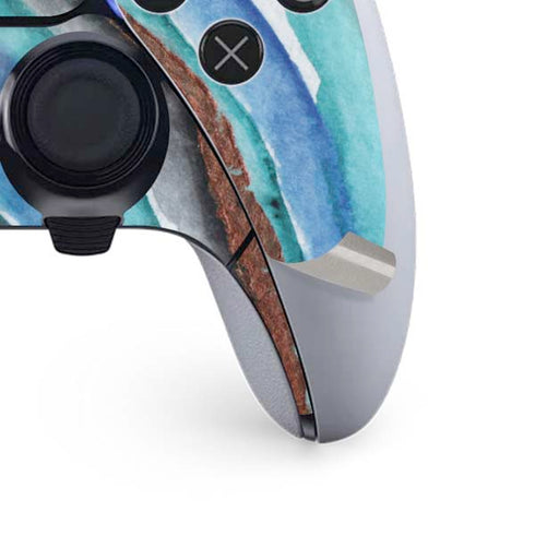 Turquoise Watercolor Geode PS5 DualSense Edge Pro Controller Skin