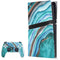 Turquoise Watercolor Geode PS5 Pro Bundle Skin