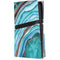 Turquoise Watercolor Geode PS5 Pro Disk Console Skin