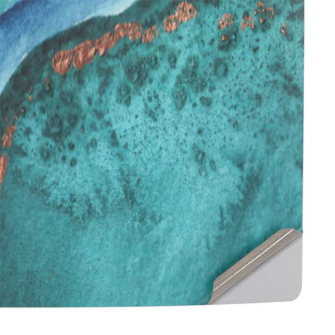 Turquoise Watercolor Geode PS5 Slim Digital Edition Console Skin