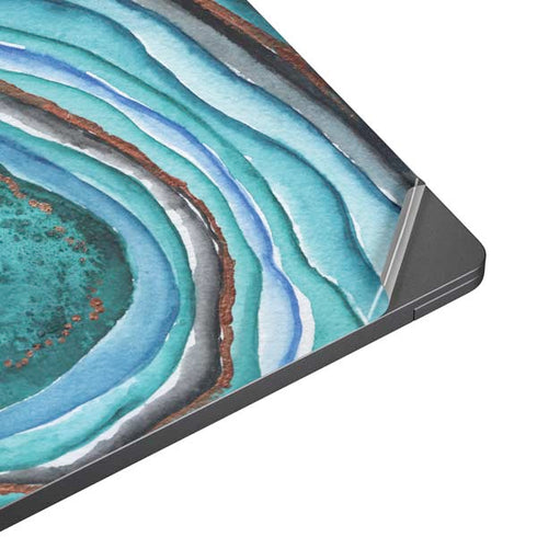 Turquoise Watercolor Geode Surface Laptop 7 13.8in Skin
