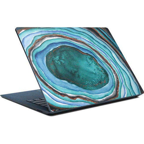 Turquoise Watercolor Geode Surface Laptop Skin
